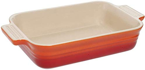 Le Creuset Pirofila rettangolare Classic in gres vetrificato, 18 x 13 cm, per 2 Porzioni, Arancio, 71103180900001