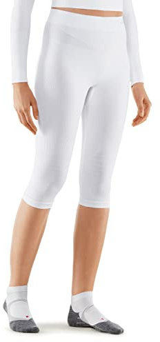 FALKE Damen Baselayer-Hose Maximum Warm 3/4 W Ti Funktionsmaterial schnelltrocknend 1 Stück, Weiß White 2860, L