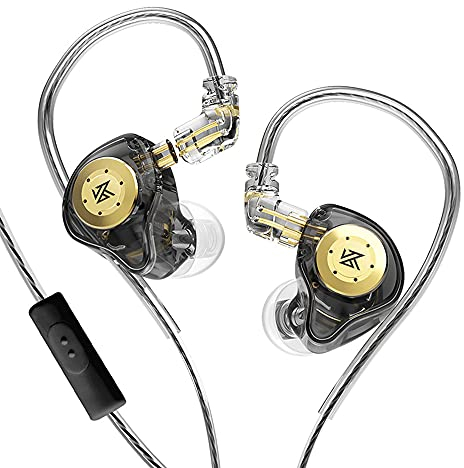 senleeor KZ EDX PRO - Auricolari in-ear 1DD KZ, cuffie senleeor KZ EDX con alloggiamento in resina e doppio driver dinamico magnetico da 10 mm (con microfono, nero)