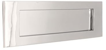 Traditioneller Briefschlitz mit Türklopfer, viktorianischer Stil, massives Messing, 25,4 cm oder 30,5 cm, poliertes Chrom (30,5 x 10,2 cm Briefschlitz)