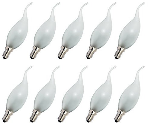 NCC-Licht 10 x Glühlampe Glühbirne Kerze Windstoß 40W 40 Watt E14 MATT Glühbirnen Glühlampen