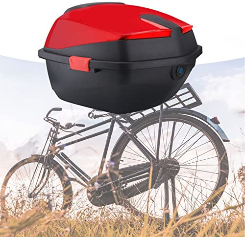 WNANCH Top Case Heckbox Motorradkoffer Topcase 48L Helmkoffer Mit Installieren Platte Und Rückenlehne Doppelschnalle (Color : Rot)