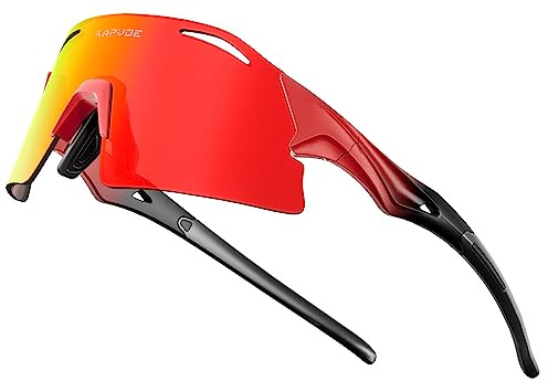 KAPVOE Fahrradbrille Polarisiert Sportbrille Sonnenbrille Herren Damen MTB Brille Radbrille Rennrad Radsport Laufen Golf Baseball Angeln K94