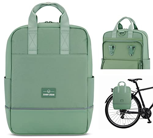 Johnny Urban Fahrradtaschen für Gepäckträger Damen & Herren Grün - Jona Medium Bike - 2 in 1 Fahrrad Tasche Rucksack & Gepäckträgertasche Hinten - Wasserabweisend