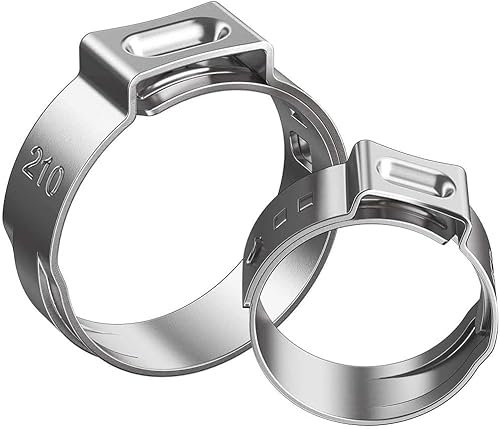 Colliers de serrage à une oreille, 20 pièces Colliers de serrage en continu à une oreille Clips de tuyau en acier inoxydable 304 Serrage Collier de serrage rapide de haute qualité 6,5 mm à 95,0 mm, 46