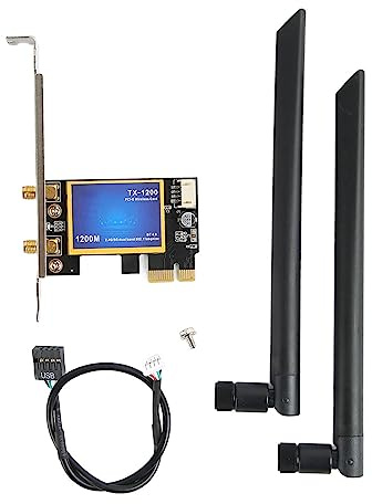 Tarjeta WiFi Pcie, Pci Express a Inalámbrico de Doble Banda, Tarjeta WiFi Pcie 4.0 de 1200mbps, Red WiFi para Computadora Portátil a Ayuda a Casa 7 Ocho 10