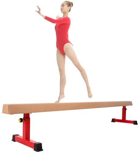 LXLZYXSF Schwebebalken Schwebebalken Höhenverstellbar, Gymnastikbalken Für Kinder Teenager, Turnhalle Schule Kindergarten Zuhause Sportgeräte, Mit Anti-Rutsch-Boden(8ft/244cm L)