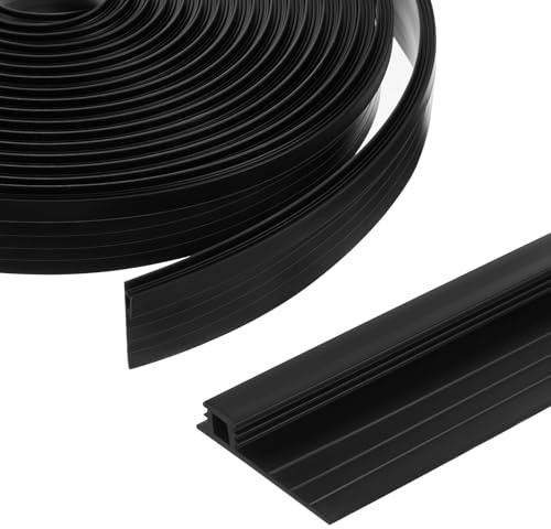 Pushglossy 28 ft Vinyl Sliding Screen Door Bug Seal Strip Adjustable Width 3/4 to 1-3/8 Bug Strip Screen Door Weather Stripping Side Insect Draft Stopper Seal for Window Patio Frame Filler(Black)