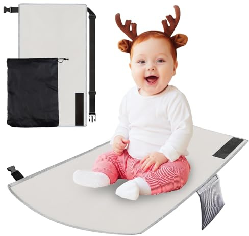 WIYETY Flugzeug Sitzverlängerung Kinder: 79 * 44 cm Airplane Bed for Kids, Flugzeug Fußstütze Faltbar Fußstütze Flugzeug Reisen Zubehör für Kurzstrecken-Flugreisen (Grau)