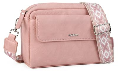 Gladdon borsa donna, borse piccola tracolla, borsa tracolla donna in pelle PU, con tracolla rimovibile, ampio nastro jacquard per uso quotidiano, regalo per le donne