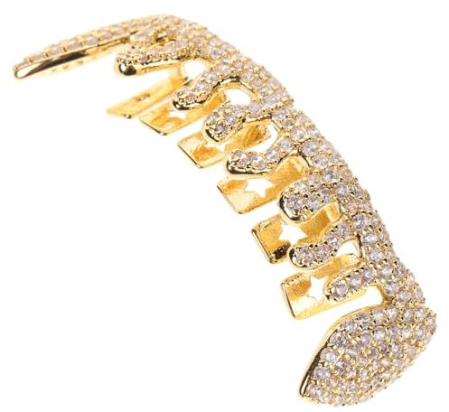 LIFKOME Grillzähne Mit Wassertropfen-design Goldene Zahnkappe Zum Klipsen Zahnschmuck Für Männer Funkelnde Strasssteine Passend Und Komfortabel