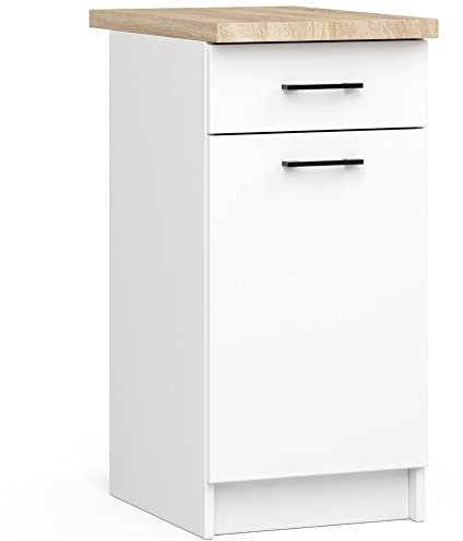 AKORD | Olive Küchenschränke | Geräumig | Robust | Für jedes Design | Für eine kleine Küche | Für eine Küchenzeile | Als Teil eines Sets | Weiß