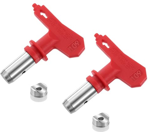 sourcing map Reversible Spray Tips 109 Paint Spray Nozzle Red 2pcs | For Airless Sprayer,Tips Sprayer Machine Parts for Home Garden Building Fences