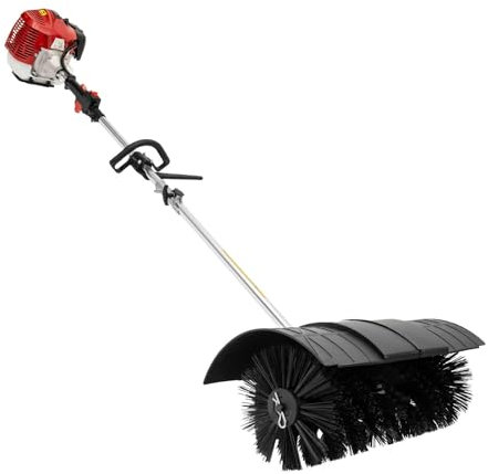 52Cc 2Stroke Gas Powered Brush Broom Sweeper Artificial Grass Patios Driveways Clean Power Driveway Snow Handheld Petrol For Garden Patio Cleaning Turf Lawn Sweeping Cleaner Air Cooled Engine