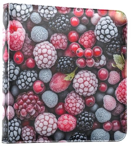 Fotoalbum mit roten blauen Beeren, selbstklebend, für 4 x 6, 5 x 7, 2 x 3, 6 x 8 Bilder, Scrapbook Album, PU-Leder, Erinnerungsbuch für Familie, Abschlussfeier, Hochzeit