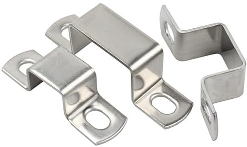 Abrazadera de tubo Abrazadera cuadrada en u Acero inoxidable 304, cuadrado grueso, rectangular, en forma de M, tubo de caballo, hebilla de Clip, tarjeta de tubo de aro de garganta)(60 x 40 (1Pcs))