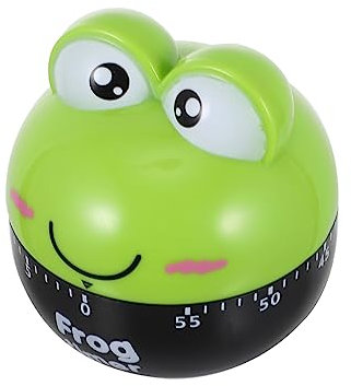 Alipis Green Frog Mechanical Kitchen Timer 60 Minute Manual Wind-up Timer with Alarm Sound Plastic for Home and Classroom Activities