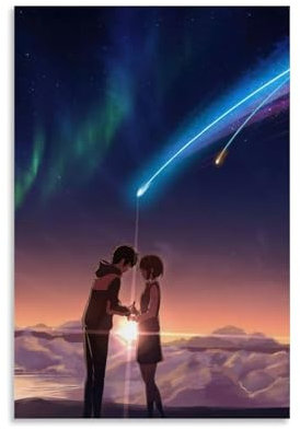 ZCHLATGDE Póster de anime Kimi No Na Wa (1) Póster Pintura Decorativa Lienzo Arte de Pared Salón Póster Dormitorio Pintura, Arte de Pared Impresión de Imagen Moderna Decoración de Habitación Familiar