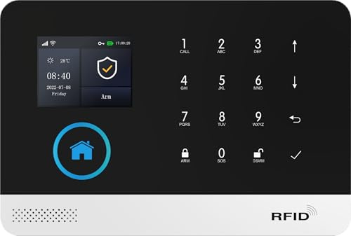 XNY Alarme Maison sans Fil 4G, sans Accessoires, WiFi Alarme Sécurité Système Cambrioleur, 120dB Alarme Maison connectée 2.4GHz - Compatible avec Alexa, Google Assistant (XNY-103)