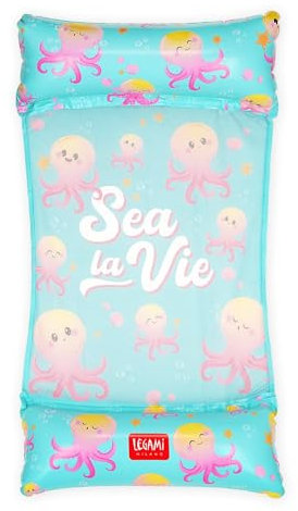 Legami - Hamac Gonflable, hamac Flottant pour Piscine, Chaise Longue Gonflable, supporte jusqu'à 80 kg, Matelas pour hamac de mer, 74 x 135 cm, Bleu Ciel