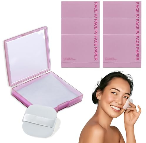 GMHLLES 700PCS Blotting Paper,Oil Blotting Sheets for Face with Replacement Packs,Puff-Style Oil Absorption,Portable Makeup Mirror,Small and Portable