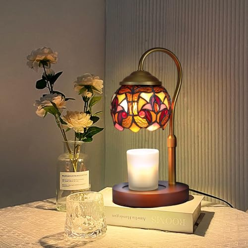 Rsbrillialite Baroque Tiffany Candle Warmer Lamp,Aromatherapy Home Decor with LED Bulb, Vintage Wax Warmer for Farmhouse, Office, or House Warming Gifts. (Baroque)
