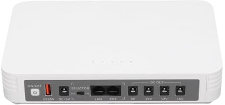 Backup Battery Power, DC5.5x2.1mm Port English Voice Prompt DC 5V 9V 12V UPS Battery PoE 15V 24V USB 5V 2A för Faxmaskiner Fingeravtrycksinspelare (EU)
