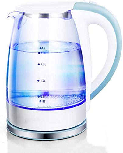Wmmner Electric Kettle Glass Stainless Steel Kettle 1.8L - Quiet Fast Boil with 1850W Rapid Boil Element - Illuminated Led Jug-Dry Burning Automatic Power-Off