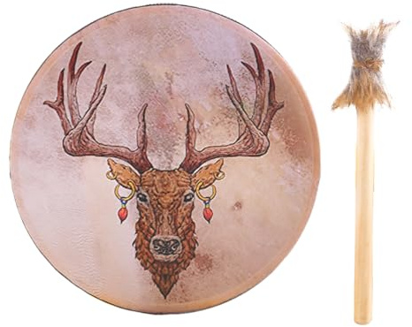 Drum Di Schamane - Heiliges Schlagzeug, Ritual-Instrument, traditionelle | Trommel mit Holzrahmen und tiefer Resonanz | Spirituelles Instrument für Heilung, Trance, schamanische Praxis, Klangtherapie
