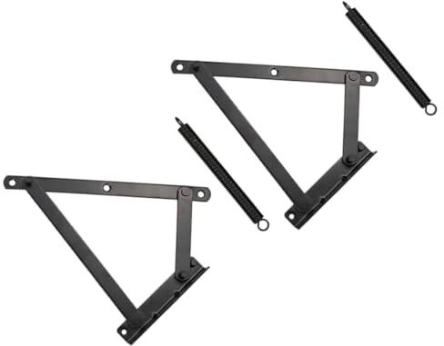 TOBBOMEY Folding Sofa Bed Hinge with Spring Lift, Cabinet Door Hinges for Storage Box, Sturdy Folding Bed Hardware for Sofa and Furniture, 1 Pair