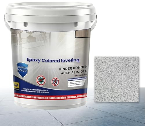 Pintura para hormigón – Revestimiento antideslizante resistente al desgaste | Pintura para suelos de resina epoxi con de colores – para interiores exteriores ducha garaje casa edificio