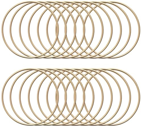 20 stycken metallringar för pyssel, 8 cm metallringar i guld gör-det-själv, drömfångare ringar, dekorationer för hängning, makraméring för pyssel, vägghängningar, dekoration för gör-det-själv blommig