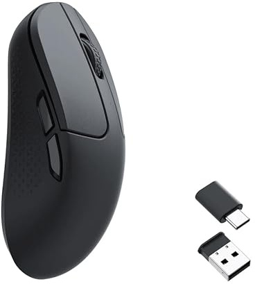 Keychron M3 Mini Mouse Gaming, 26000 DPI / 650 IPS, PixArt 3395, Nero | 1000 Hz Polling Rate, 2,4 GHz / BT 5.1 / USB-C, Ultraleggero(55 g), Programmabile, Mouse Wireless per PC Laptop Computer Mac