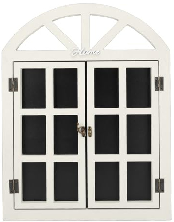 YDuupxe Hängande Svarta Tavla Skylt Massivt trä Fönsterram Anslagstavla 52 X 40 Cm Raderbar Yta med Krita Suddgummi och Spårlösa Naglar för kafé Bröllop Heminredning (7702A-02)