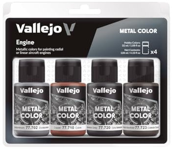 Acrylicos Vallejo VJP77604 32 ml Model Color Metal - Engine - Pack of 4