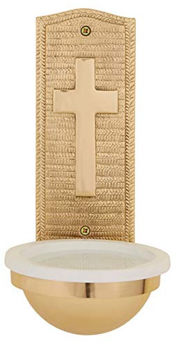 Christian Brands Cross Holy Water Font Catholic, 9 1/2 Inch