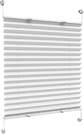 Victoria M. Praktica Plissee ohne Bohren, zum Klemmen Sichtschutz Fenster, Sonnenschutz, Polyesterstoff, 80 x 100 cm, Weiß