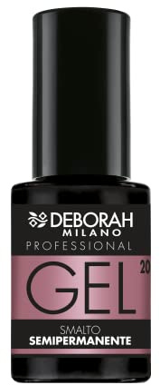 Deborah Milano - Smalto Semipermanente Gel N.20 Nude Scuro, Effetto Plumping a Lunga Durata, Dona Unghie Intense e Brillanti, 4.5 ml
