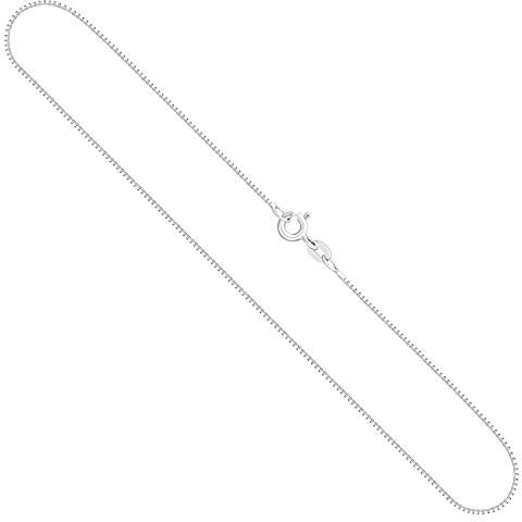 EDELIND Sehr feine Goldkette Damen Venezianerkette aus Weißgold 333 mit Stempel und Federringverschluss, Länge 55 cm, Breite 0.7 mm, Gewicht ca. 1.8 g, Made in Germany