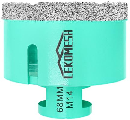 Diamantbohrkrone Fliesenbohrer 68MM Lochsäge - LEKOMESH Für Porzellan Keramik Fliesen Marmor Granit Stein Quarz Vakuumgelötete M14 Gewinde für Winkelschleifer