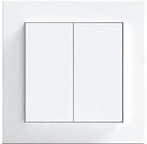 Kopp Smart-Control Energieautarker Bluetooth-Wandschalter ATHENIS - reinweiß, inkl. Flächendoppelwippe und Rahmen, Smart-Home Bluetooth-Mesh, 833201012