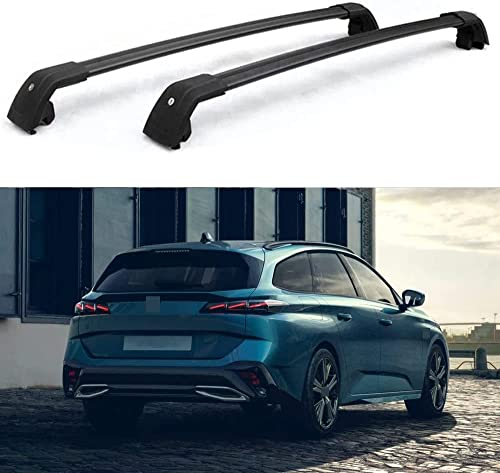 Dachträger Dachgepäckträger Für Peugeot 308 SW 5 Door 2021 2022 2023, Aluminium Dachträger Querstangen Gepäckträger für Gepäck, Campingausrüstung, Fahrrad