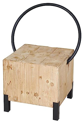 Mendler Esszimmerstuhl HWC-L76 Metall, Natur | Besucherstuhl, Hocker, Industrial, Massiv-Holz