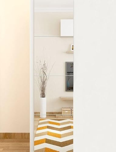 Fangoo 8 Pack 15x15 CM Self Adhesive Mirror HD Acrylic Mirror,Stick On Wall Mirrors Sheets Removable with Stickers,Plastic Mirror Wall Stickers,Non Glass Tile Mirror Stickers for Home Decor