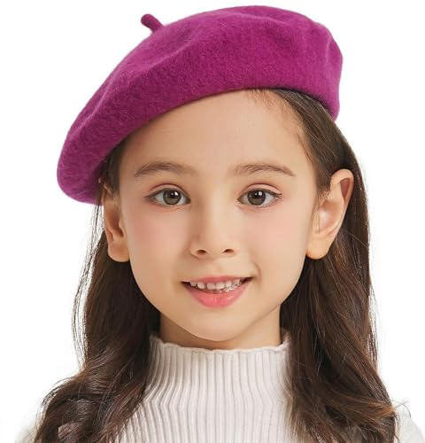ZLYC Mädchen Klassische Wolle Französische Künstler Baskenmütze Barett | Winter Kinder Barrett