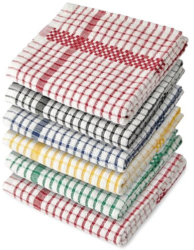 Emma Barclay Superdry Check 6 Pack - Terry Check Luxury Tea Towel - 45x65cm