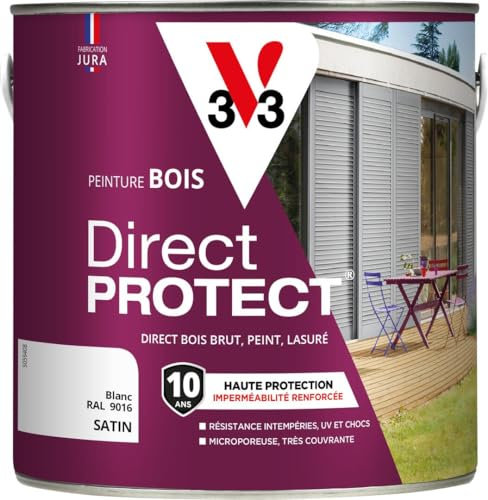 V33 Peinture bois Direct Protect - Blanc - 2L