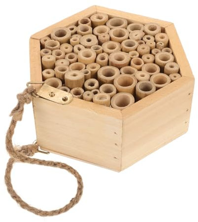 MERRYHAPY Holzhaus Für Bienen Bienenkasten Aus Holz Hängendes Bienenhaus Für Garten Natürliches Insektennest