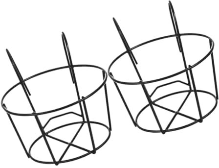 Yardwe 2pièces Support Jardinière Balcon Fer Cadre Suspendu Rond pour Plantes Succulentes Stand Décoratif Extérieur Balcon Et Terrasse Étagère Porte-Pot Gain De Place