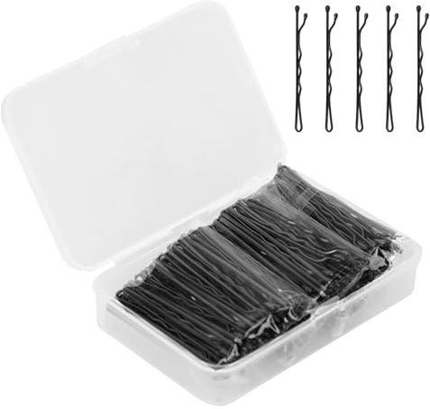 Eupneicu Mollette Capelli, 150 Pezzi Mollette Capelli, Scatola Portaoggetti per Acconciature da Donna per Ragazze [Nero]